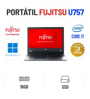 FUJITSU LIFEBOOK U757 | 15.6" | i7-6600 | 16GB RAM | 240GB SSD OFERTA OFFICE 2021
