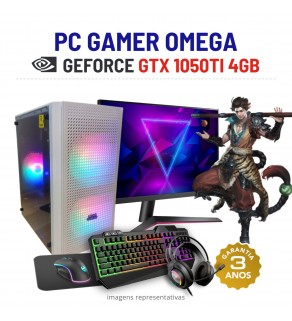 CONJUNTO GAMER OMEGA | GTX1050TI-4GB | I7-4770 | 16GB RAM | SSD COM MONITOR + ACESSORIOS