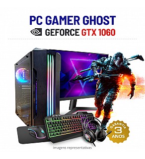 CONJUNTO GAMER GHOST GTX1060 i7-3770 16GB RAM SSD+HDD COM MONITOR + ACESSORIOS