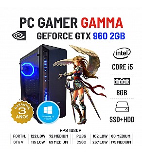 PC GAMER GAMMA GTX960-2GB i5-7400 8GB RAM SSD+HDD