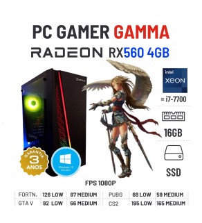 PC GAMER GAMMA | RX560-4GB | XEON=I7-7700 | 16GB RAM | 240GB SSD OFERTA KIT TECLADO+RATO+TAPETE