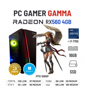 PC GAMER GAMMA | RX560-4GB | XEON=I7-7700 | 16GB RAM | 240GB SSD