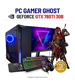 CONJUNTO GAMER GHOST GTX780TI-3GB i7-4790 8GB RAM SSD+HDD COM MONITOR + ACESSORIOS