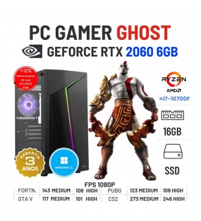 PC GAMER GHOST NOVO | RTX2060-6GB | RYZEN=i7-10700F | 16GB RAM | 480GB SSD OFERTA KIT TECLADO+RATO+TAPETE