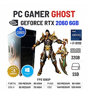 PC GAMER GHOST | RTX2060-6GB | XEON 10 CORES SUPERIOR I7-9700 | 32GB RAM | 480GB SSD