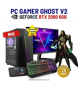 CONJUNTO GAMER GHOST V2 | RTX2060-6GB SUPERIOR A RTX3050-8GB | RYZEN 5 = i7-10700F | 32GB RAM | 480GB SSD COM MONITOR + ACESSORIOS