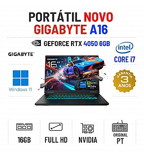 GIGABYTE A16 GA6H | 16" FULLHD + 165HZ | I7-13620H | 16GB RAM | 960GB SSD | RTX4050 6GB GIGABYTE A16 GA6H | 16" FULLHD + 165HZ | I7-13620H | 16GB RAM | 960GB SSD | RTX4050 6GB