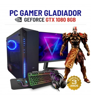 CONJUNTO GAMER GLADIADOR | GTX1080-8GB | i5-11400F | 16GB RAM | 480GB SSD COM MONITOR + ACESSORIOS