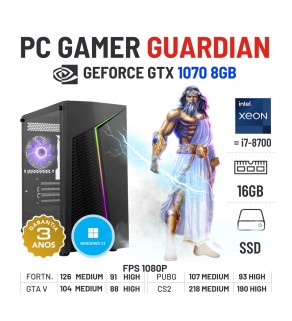 PC GAMER NOVO GUARDIAN | GTX1070-8GB | XEON 12 CORES SUPERIOR A I7-8700 | 16GB RAM | 240GB SSD