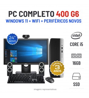 CONJUNTO HP PRODESK 400 G6 SFF | i5-9500 | 16GB RAM | 240GB SSD COM MONITOR + ACESSORIOS