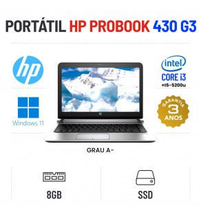 HP PROBOOK 430 G3 | 13.3" | i3=i5-5200u | 8GB RAM | SSD