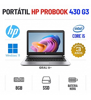 HP PROBOOK 430 G3 | 13.3" | i5-6200U | 8GB RAM | 240GB SSD | BATERIA NOVA