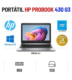 HP PROBOOK 430 G3 | 13.3" | PENTIUM 4405U=I5-2467M | 8GB RAM | SSD