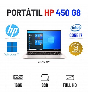 HP PROBOOK 450 G8 | 15.6'' FULLHD | i7-1165G7 | 16GB RAM | 480GB SSD
