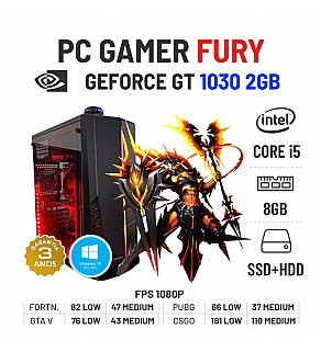 PC GAMER FURY GT1030-2GB i5-4570 8GB RAM SSD+HDD