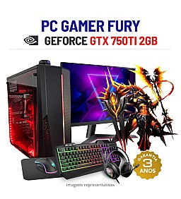 CONJUNTO GAMER FURY GTX750TI-2GB i5-4570 8GB RAM SSD+HDD COM MONITOR + ACESSORIOS