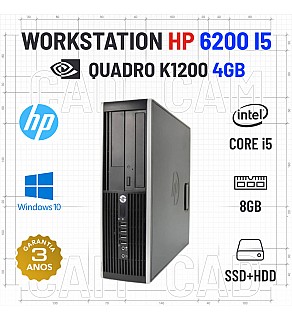 WORKSTATION HP ELITE 6200 SFF i5-2400 8GB RAM SSD+HDD QUADRO K1200-4GB 