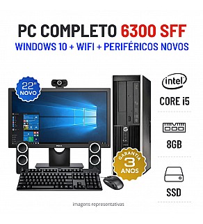 CONJUNTO PC HP 6300 SFF | i5-3470 | 8GB RAM | 240GB SSD COM MONITOR + ACESSORIOS