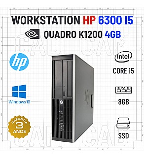 WORKSTATION HP ELITE 6300 SFF i5-3470 8GB RAM 240GB SSD QUADRO K1200-4GB 