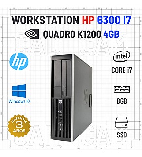 WORKSTATION HP ELITE 6300 SFF i7-3770 8GB RAM 240GB SSD QUADRO K1200 4GB