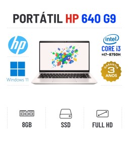 HP ELITEBOOK 640 G9 | 14'' FULLHD | i3-1215U = I7-8750H | 8GB RAM | 240GB SSD