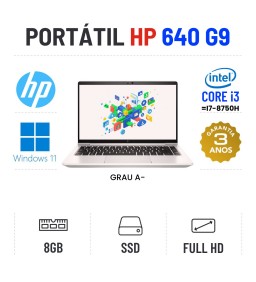 HP ELITEBOOK 640 G9 | 14'' FULLHD | i3-1215U = I7-8750H | 8GB RAM | 240GB SSD