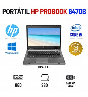 HP PROBOOK 6470B 14.1" I5-3340M 8GB 240GB SSD BATERIA NOVA