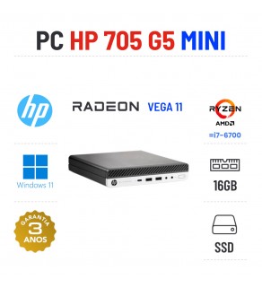 HP PRODESK 705 G5 MINI | RYZEN=I7-6700 | 16GB RAM | 240GB SSD | RADEON VEGA 11 OFERTA OFFICE 2021
