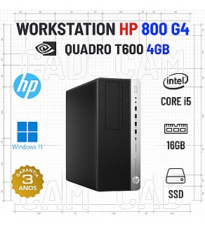 WORKSTATION HP ELITEDESK 800 G4 i5-8400 16GB RAM 480GB SSD QUADRO T600-4GB