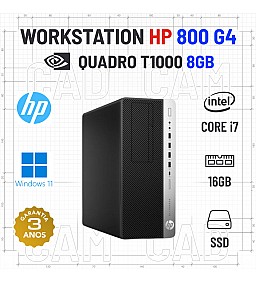 WORKSTATION HP ELITEDESK 800 G4 i7-8700 16GB RAM 240GB SSD QUADRO T1000-8GB