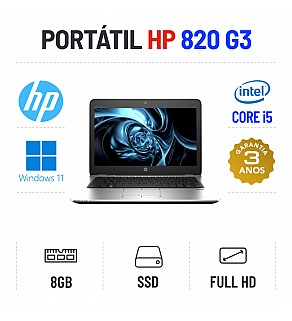 HP ELITEBOOK 820 G3 | 12" FULLHD | i5-6200u | 8GB RAM | 240GB SSD