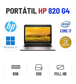 HP ELITEBOOK 820 G4 | 12.5" FULLHD | i7-7500u | 8GB RAM | 240GB SSD