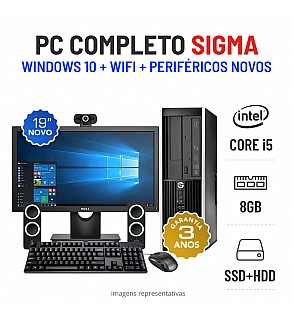 CONJUNTO PC i5 SIGMA HP 6200 SFF COM MONITOR + ACESSORIOS