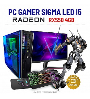 CONJUNTO GAMER SIGMA LED COM COMANDO RX550-4GB i5-2400 8GB RAM SSD+HDD COM MONITOR + ACESSORIOS