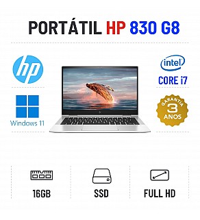 HP ELITEBOOK 830 G8 | 13.3" FULLHD | I7-1185G7 | 16GB RAM | 480GB SSD