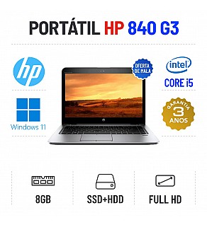 HP ELITEBOOK 840 G3 14.1" FULLHD I5-6200u 8GB RAM SSD+HDD OFERTA DE MALA