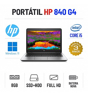 HP ELITEBOOK 840 G4 14" FULLHD I5-7200u 8GB RAM SSD+HDD BATERIA NOVA