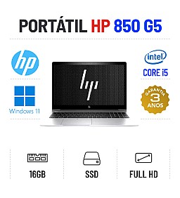 HP ELITEBOOK 850 G5 15.6" FULLHD i5-8250u 16GB RAM 480GB SSD