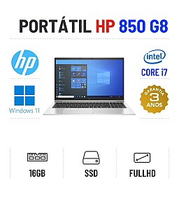 HP ELITEBOOK 850 G8 | 15.6" FULLHD | i7-1165G7 | 16GB RAM | 480GB SSD | TECLADO NUMÉRICO