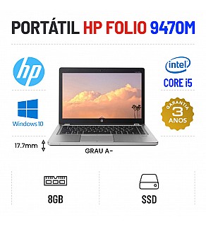HP FOLIO FINO 9470M 14.1" i5-3437u 8GB RAM 240GB SSD
