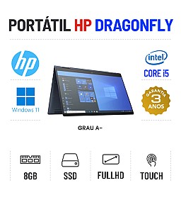 HP ELITE DRAGONFLY | 13.3" TOUCH FULLHD | I5-8365U | 8GB RAM | 240GB SSD