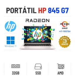 HP ELITEBOOK 845 G7 | 14" | RYZEN 7 PRO 4750U=I7-10875H | 32GB RAM | 480GB SSD