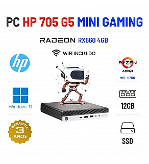 HP ELITEDESK 705 G5 MINI GAMING | RYZEN 3 PRO = I5-6700 | 12GB RAM | 240GB SSD | RX560-4GB