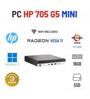 HP PRODESK 705 G5 MINI | RYZEN=I7-6700 | 16GB RAM | 240GB SSD | RADEON VEGA 11