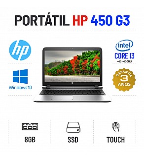 HP PROBOOK 450 G3 | 15.6'' TOUCH | I3-6100U=I5-4300U | 8GB RAM | 240GB SSD