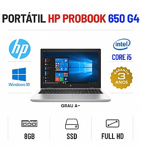 HP PROBOOK 650 G4 15.6" FULLHD i5-8350U 8GB RAM 240GB SSD