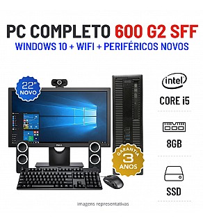 CONJUNTO PC HP 600 G2 SFF i5-6400 COM MONITOR + ACESSORIOS