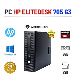 HP ELITEDESK 705 G3 SFF | AMD PRO A10-8770 | 8GB RAM | SSD