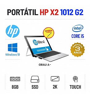 HP ELITE X2 1012 G2 | 12" TOUCH 2K | I5-7300U | 8GB RAM | 240GB SSD