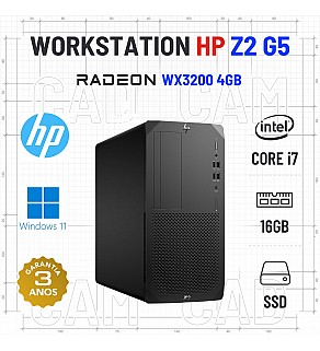 WORKSTATION HP Z2 G5 TOWER | i7-10700 | 16GB RAM | 480GB SSD | WX3200-4GB | OFERTA DE OFFICE 2021